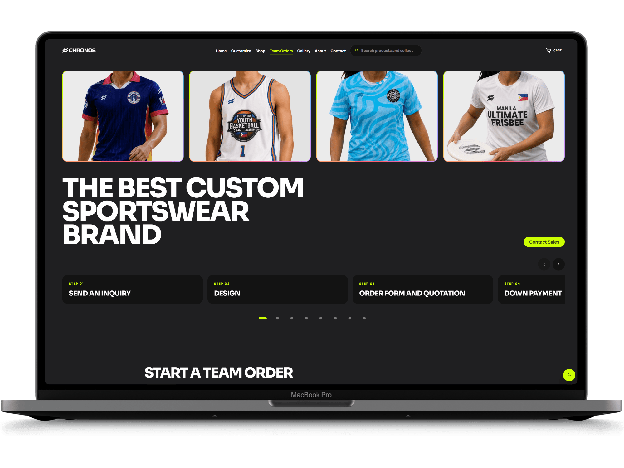 Team order step-by-step process section