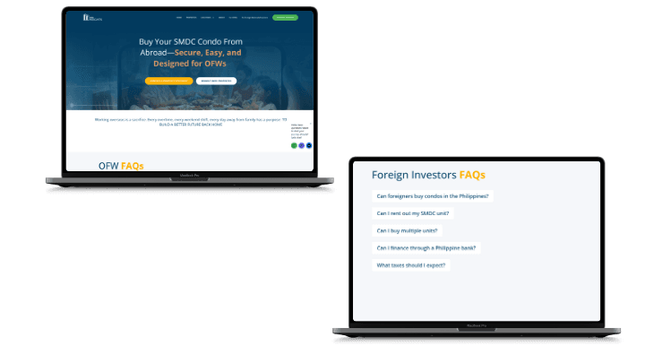 Buyer information page for OFWs and foreign property buyers